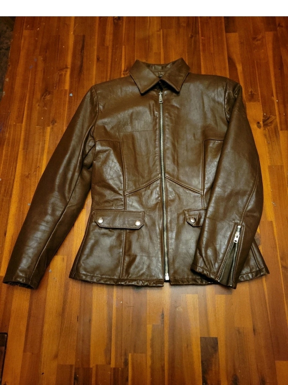 Drospo Womens Moto Leather Jacket S 12 Made In Canada Clean Pre-owned Condition